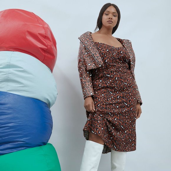 Eloquii brown speckled leopard print cropped moto jacket size 14 14P 14W - Picture 5 of 6